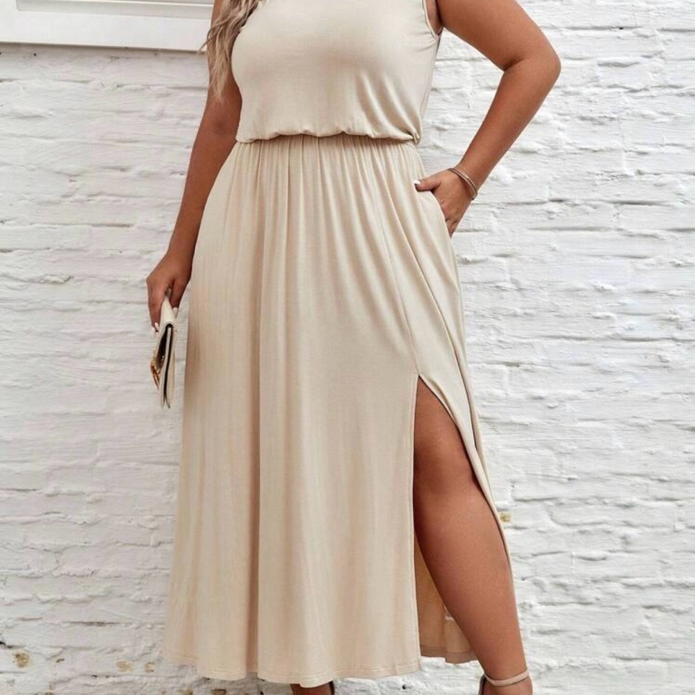SHEIN Cream Maxi Dress